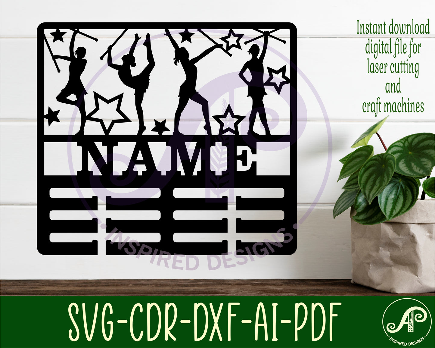 Majorette medal holder sign. SVG / DXF / AI / PDF / CDR