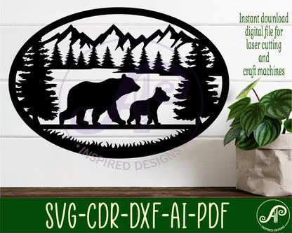 Bears wall sign design SVG / DXF / AI / PDF / CDR