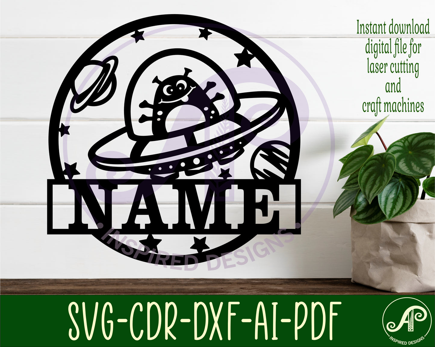 Alien name wall sign. SVG / DXF / AI / PDF / CDR