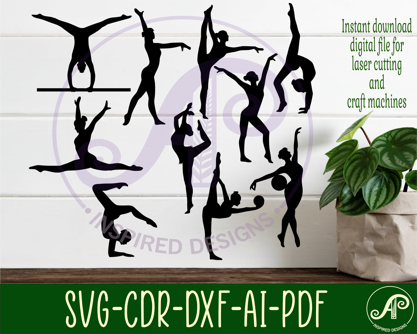 Gymnast designs, 11 silhouette shapes