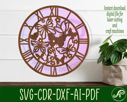 Butterfly clock template design