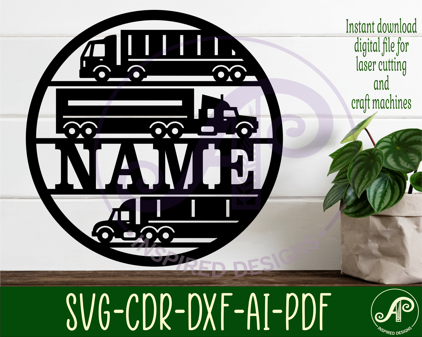 Trucks name wall sign. SVG / DXF / AI / PDF / CDR