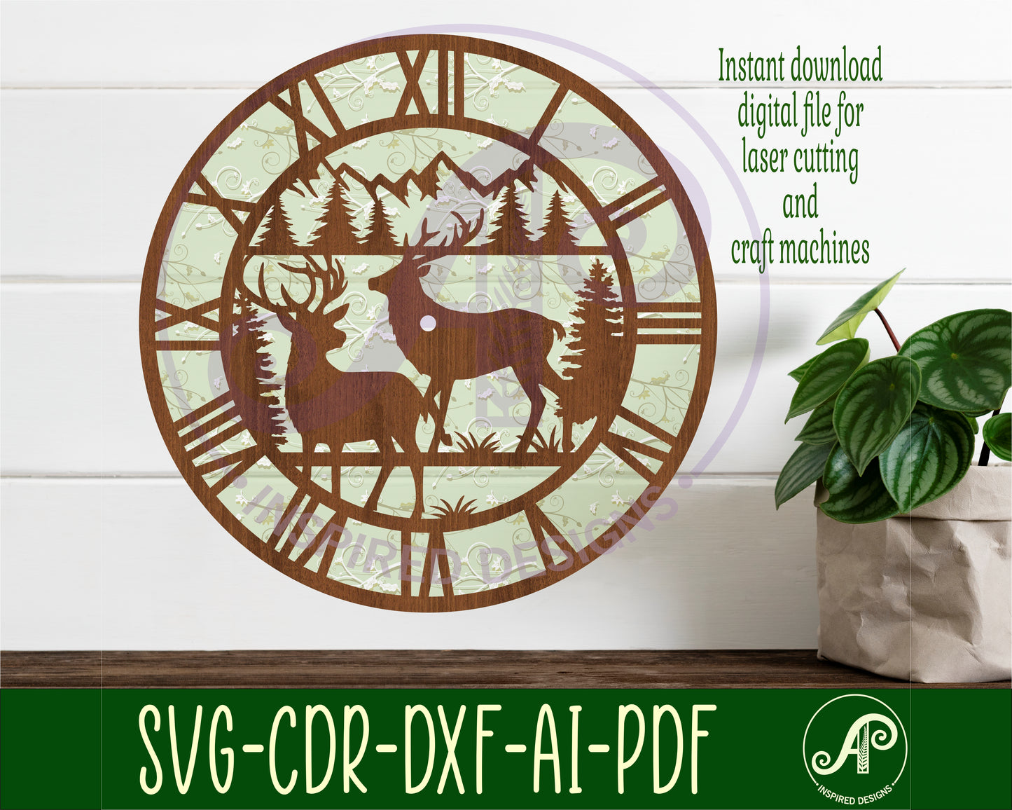 Deer clock template design