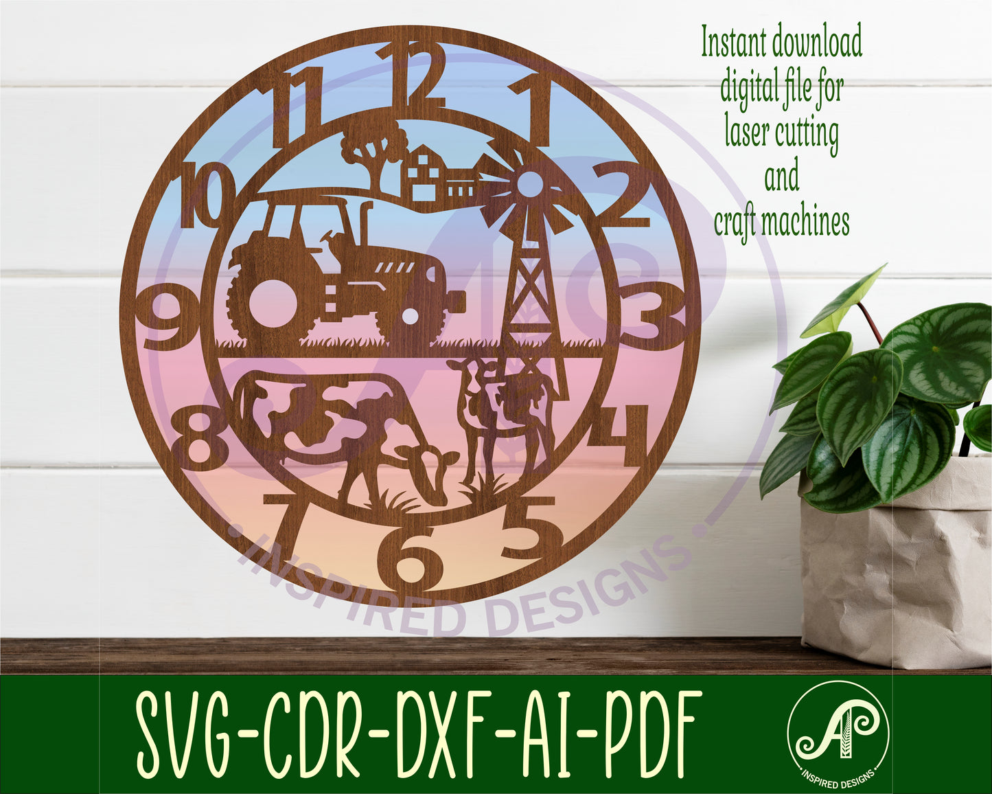 Farm clock template design