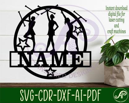 Majorette name wall sign. SVG / DXF / AI / PDF / CDR