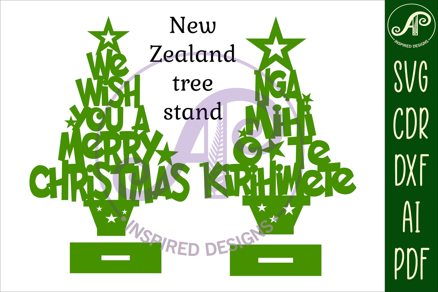 New Zealand Christmas tree stand design 6 SVG / DXF / AI / PDF / CDR