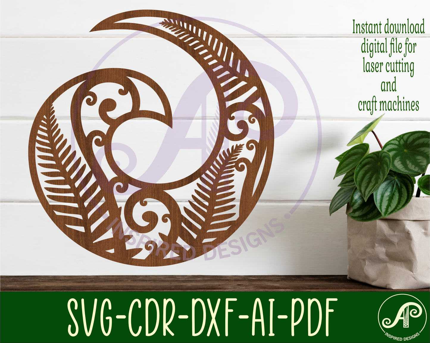 Koru New Zealand wall sign design SVG / DXF / AI / PDF / CDR