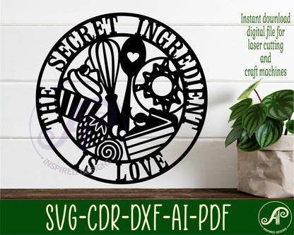 The secret ingredient wall sign design SVG / DXF / AI / PDF / CDR