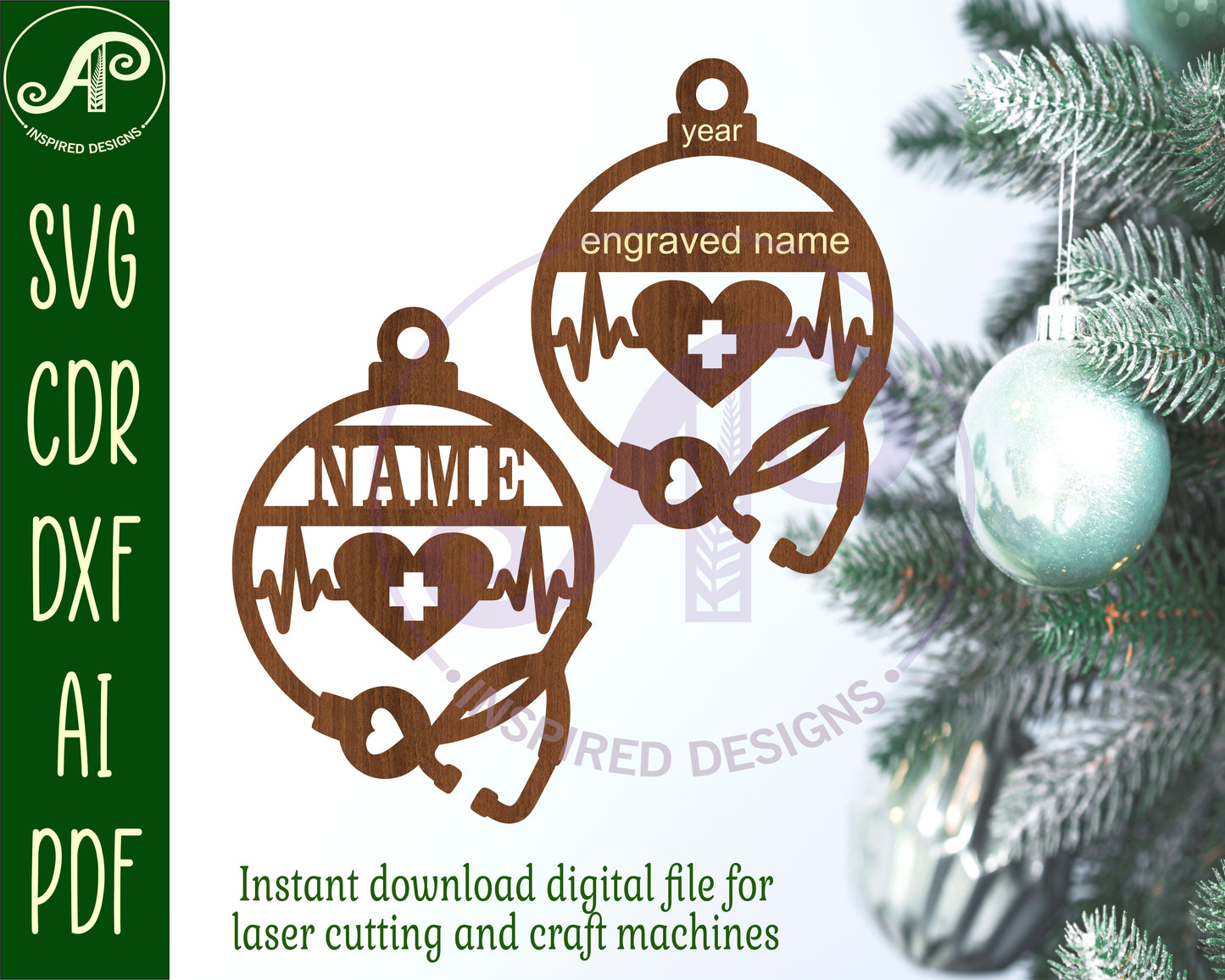 Doctor or Nurse ornament design SVG / DXF / AI / PDF