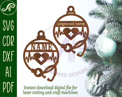 Doctor or Nurse ornament design SVG / DXF / AI / PDF