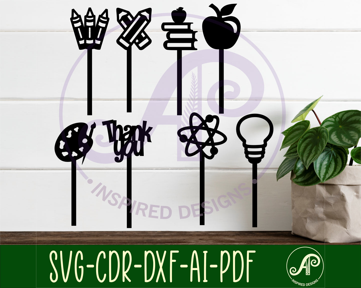 Teacher cupcake topper design SVG / DXF / AI / PDF / CDR