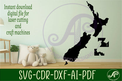 Solid NZ outline wall sign design SVG / DXF / AI / PDF / CDR