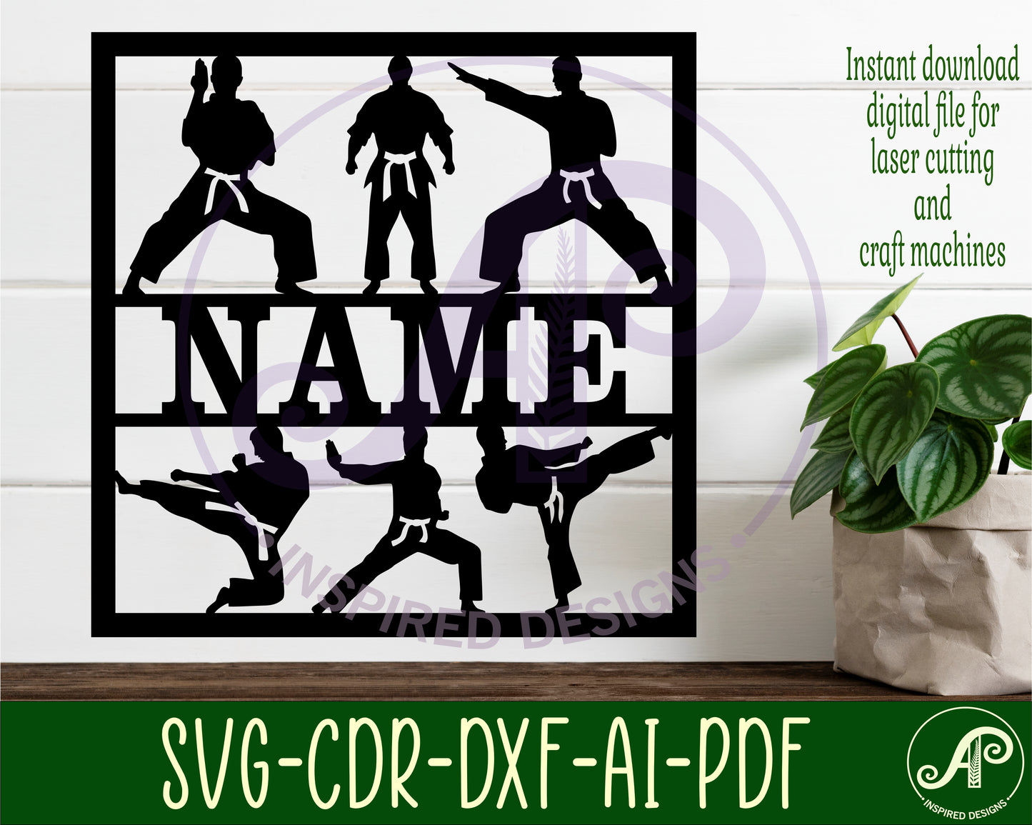 Karate name wall sign. SVG / DXF / AI / PDF / CDR