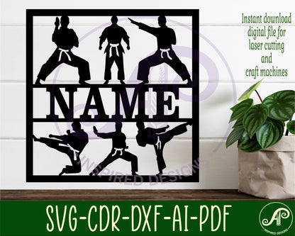 Karate name wall sign. SVG / DXF / AI / PDF / CDR