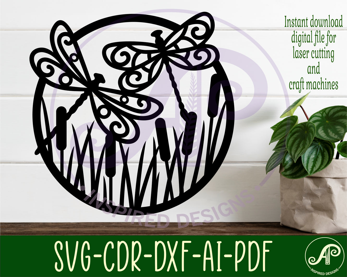 Dragonfly wall sign design SVG / DXF / AI / PDF / CDR