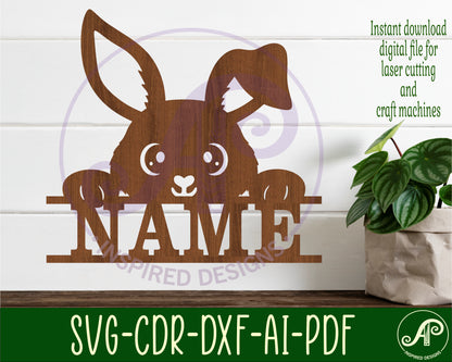 Bunny name sign SVG / DXF / AI / PDF / CDR