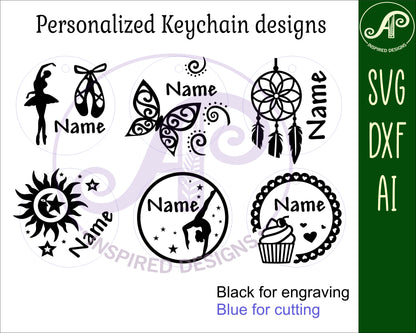 Round girl theme set 2, tag designs SVG / DXF / AI