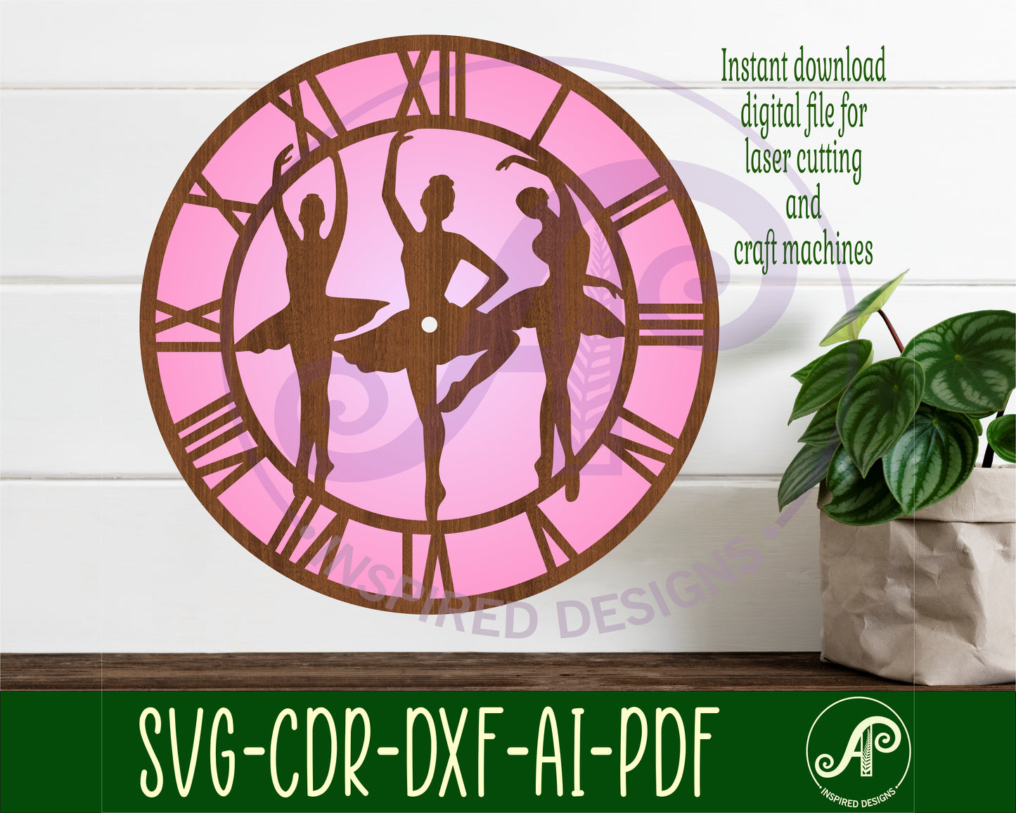 Ballerina clock template design