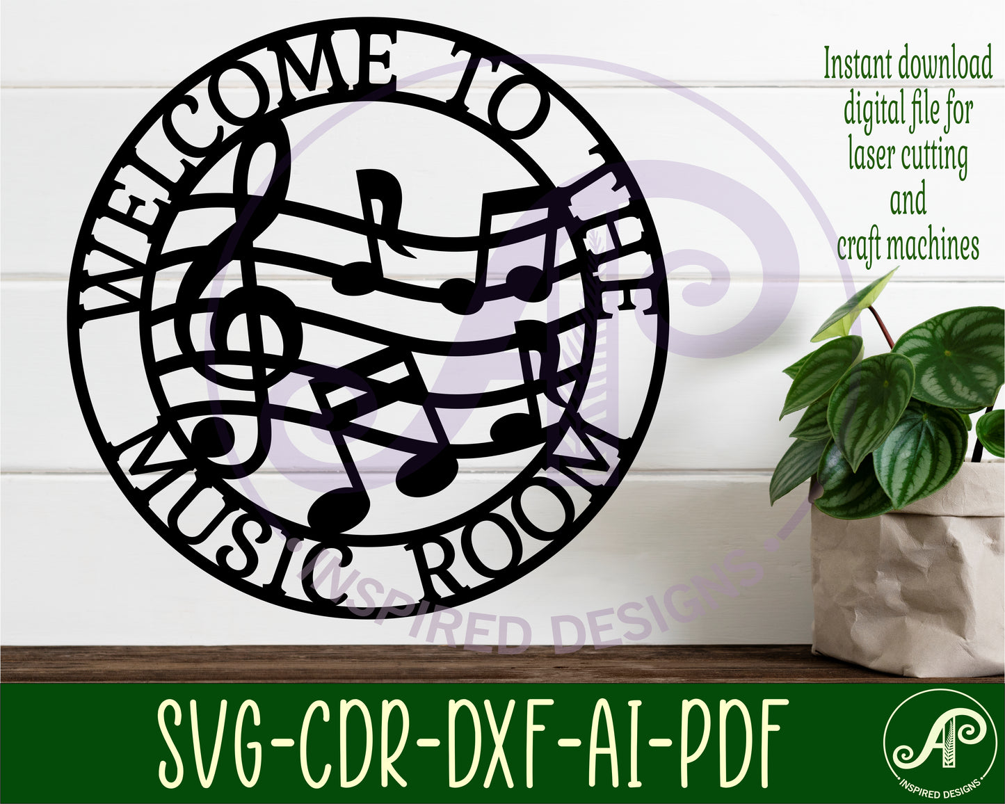 Music room wall sign design SVG / DXF / AI / PDF / CDR