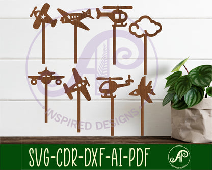 Plane cupcake topper design SVG / DXF / AI / PDF / CDR