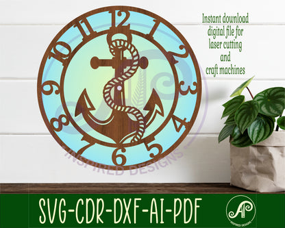 Anchor nautical wall clock template designs