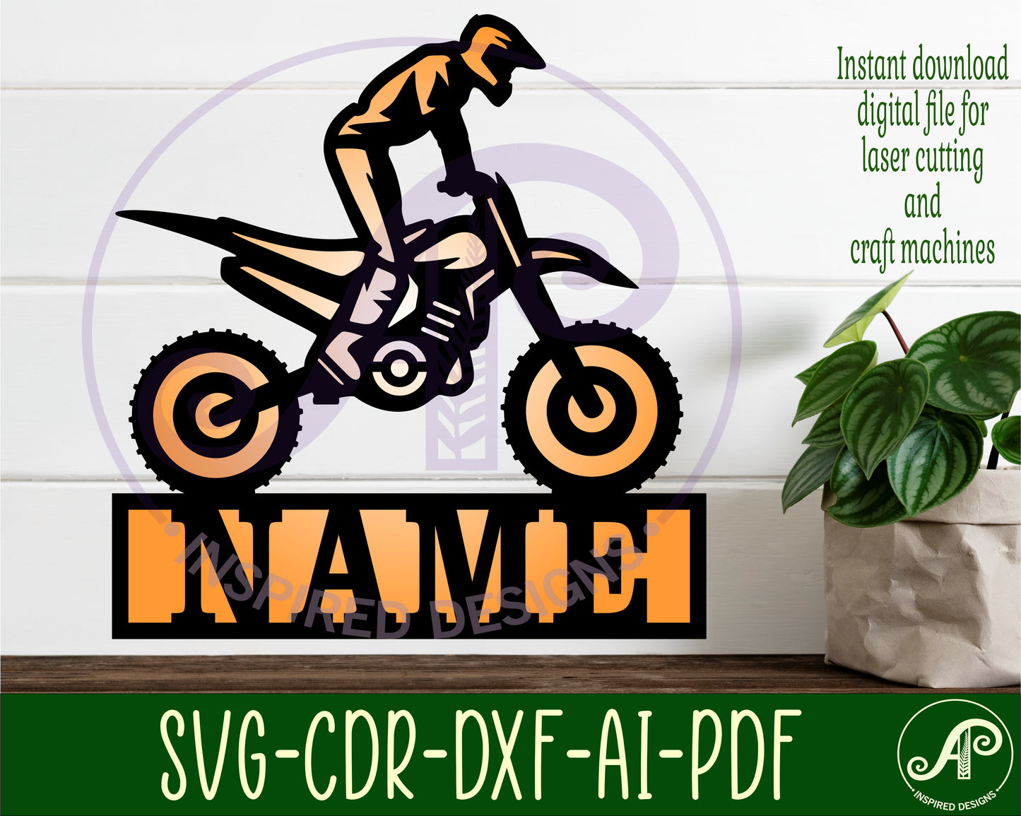 Motocross design shape name sign SVG / DXF / AI / PDF / CDR