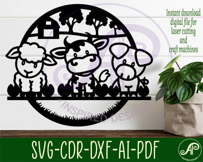 Cute farm wall sign design SVG / DXF / AI / PDF / CDR