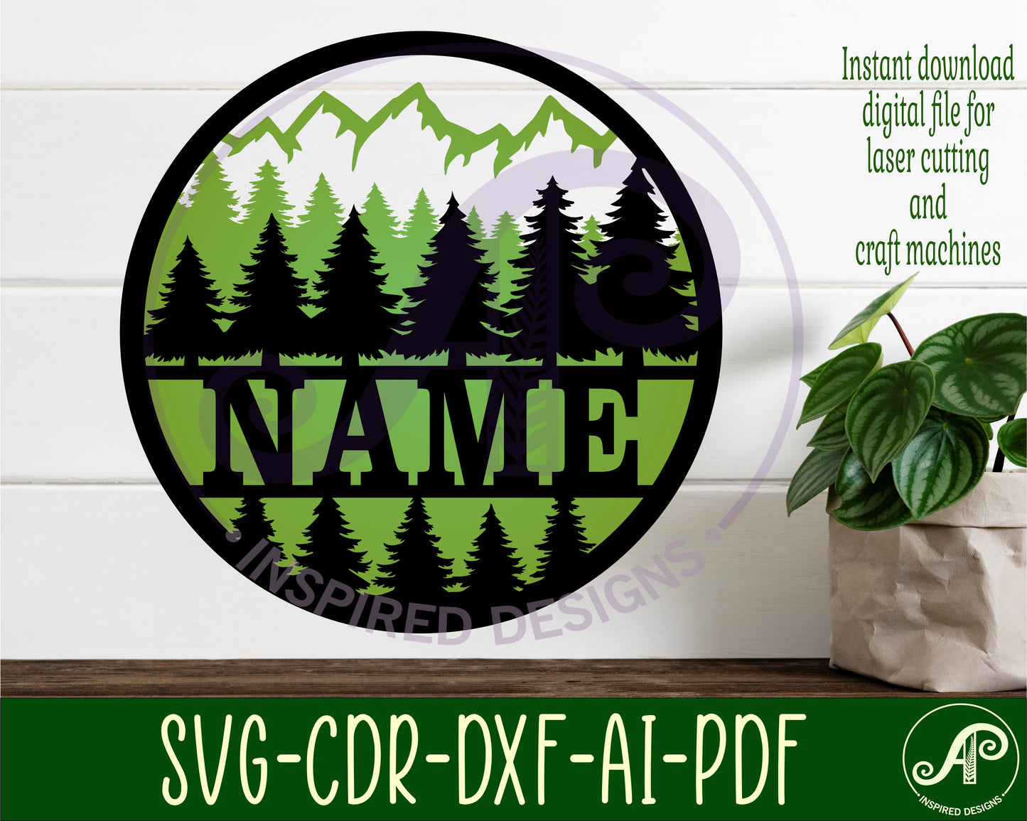 Forest name wall sign. SVG / DXF / AI / PDF / CDR