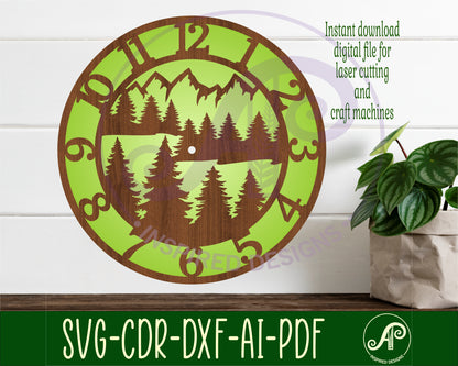 Forest clock template design