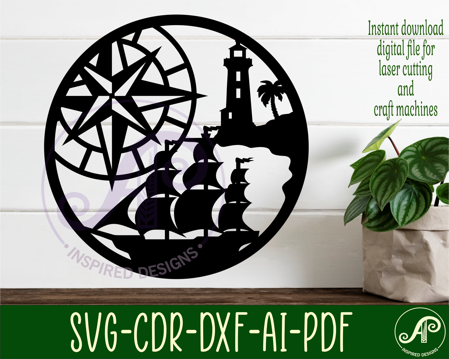 Nautical wall sign design SVG / DXF / AI / PDF / CDR