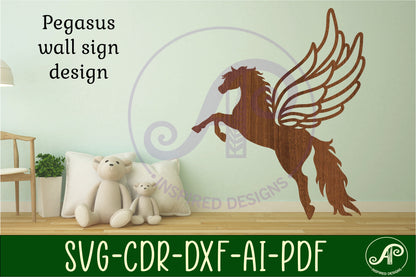 Pegasus wall sign design SVG / DXF / AI / PDF / CDR