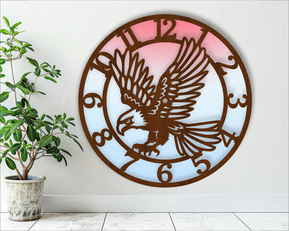 Eagle wall clock template designs