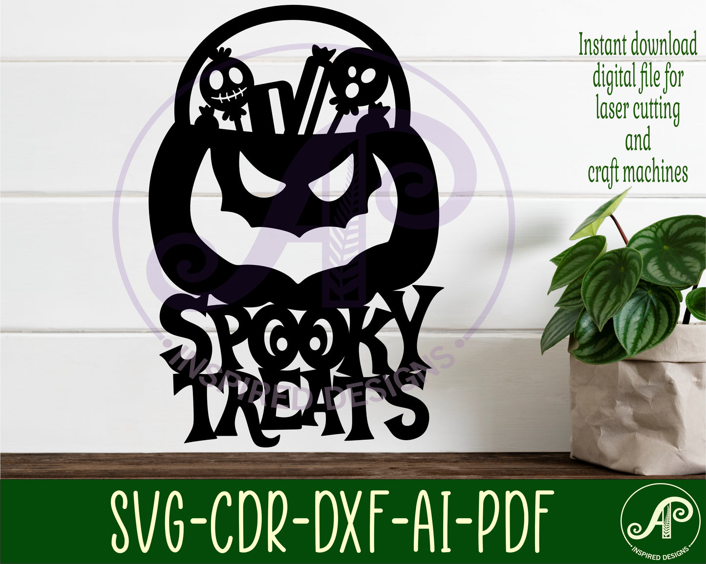 Spooky treats halloween wall sign design SVG / DXF / AI / PDF / CDR