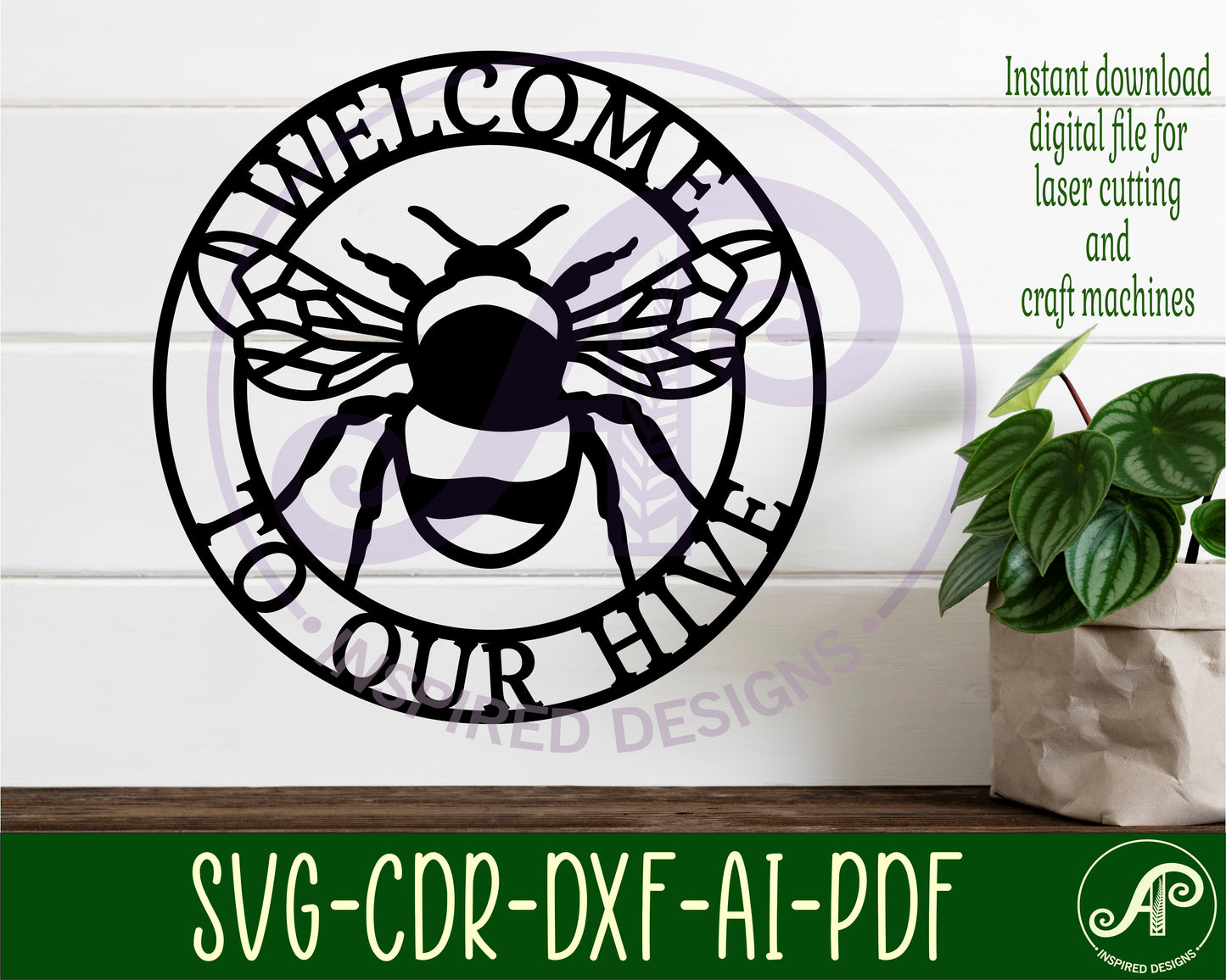 Welcome to our hive wall sign design SVG / DXF / AI / PDF / CDR