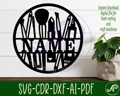 Cosmetics name wall sign. SVG / DXF / AI / PDF / CDR