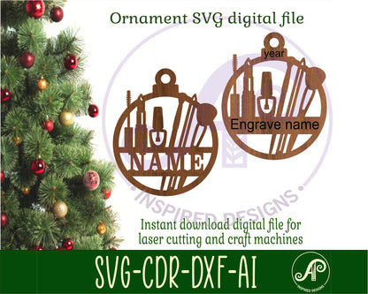 Make up Christmas Ornament SVG laser cut files