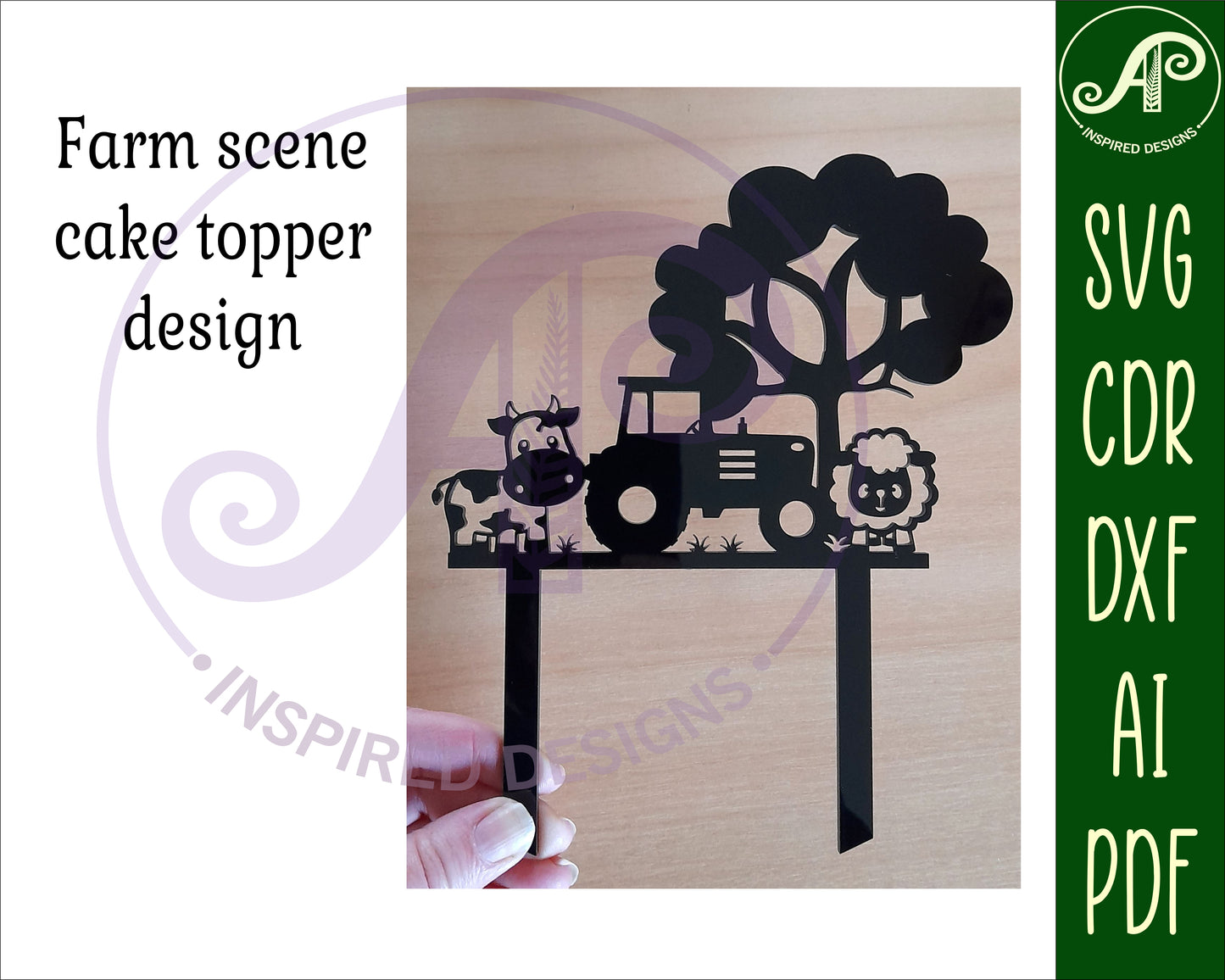 Farm scene cake topper design SVG / DXF / AI / PDF / CDR