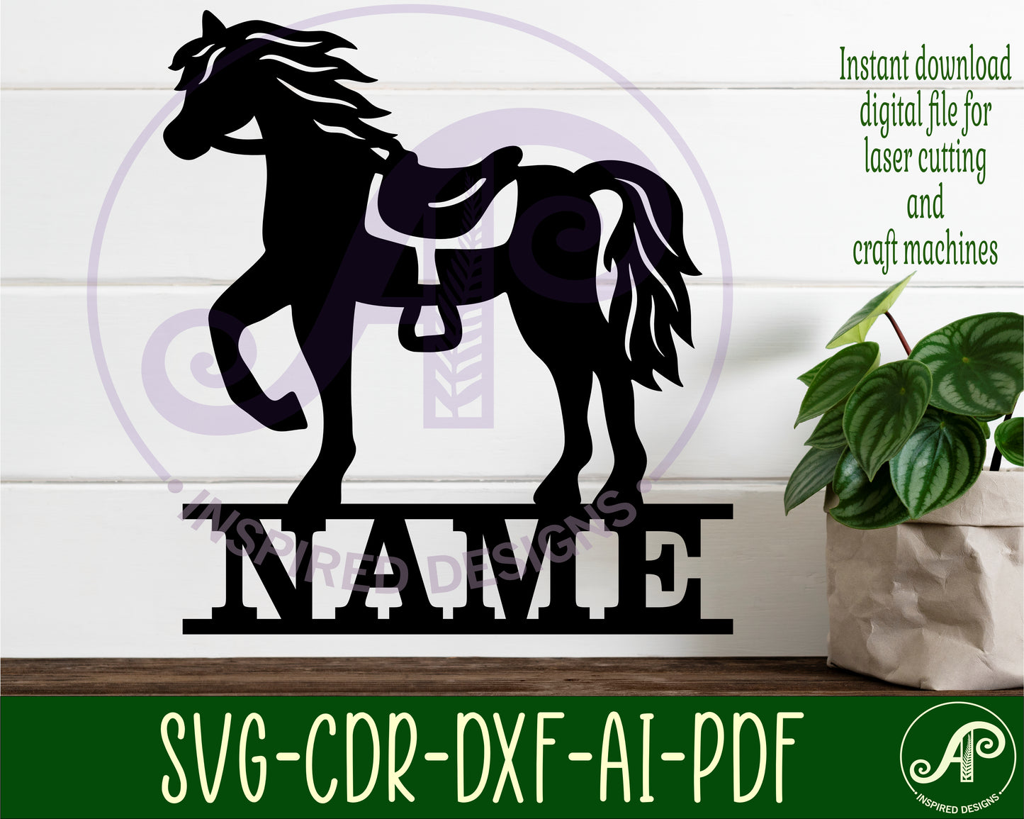 Horse design shape name sign SVG / DXF / AI / PDF / CDR