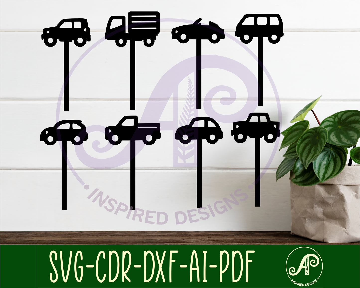 Vehicles cake topper design SVG / DXF / AI / PDF / CDR