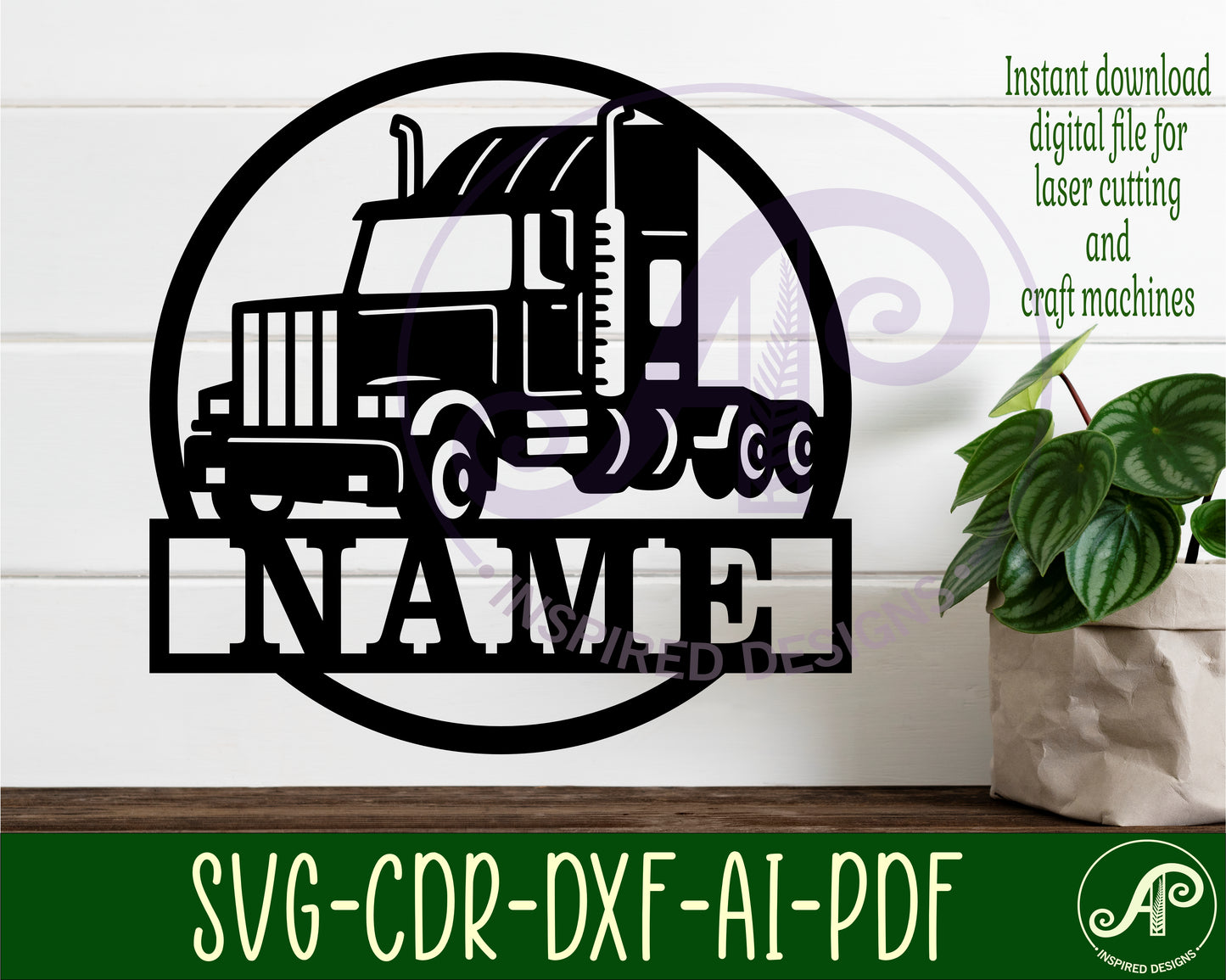 Truck name wall sign. SVG / DXF / AI / PDF / CDR