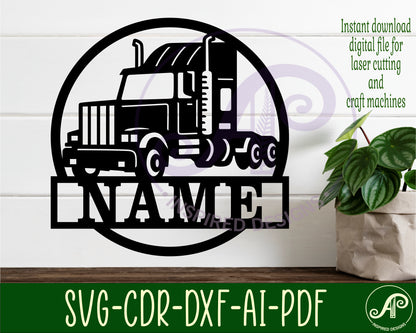 Truck name wall sign. SVG / DXF / AI / PDF / CDR