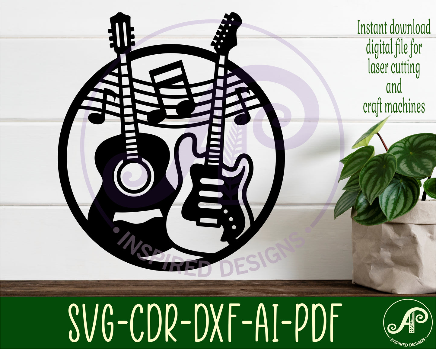 Guitars wall sign design SVG / DXF / AI / PDF / CDR