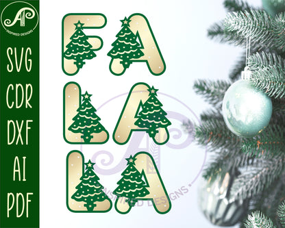 Christmas tree alphabet letter set. 26 letter options