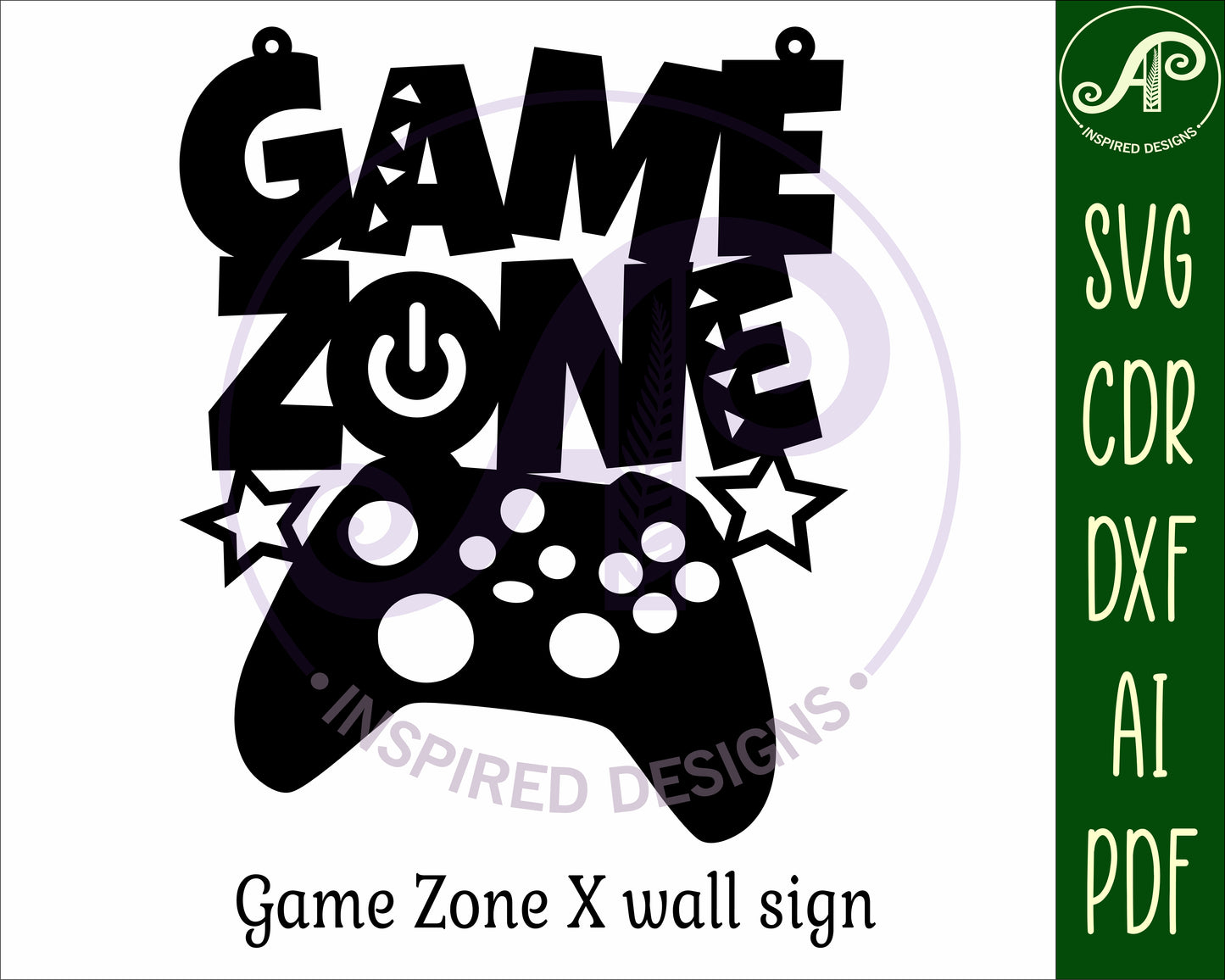 Game zone X wall sign design SVG / DXF / AI / PDF / CDR