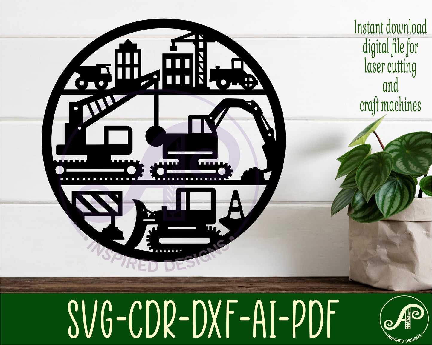 Construction wall sign design SVG / DXF / AI / PDF / CDR