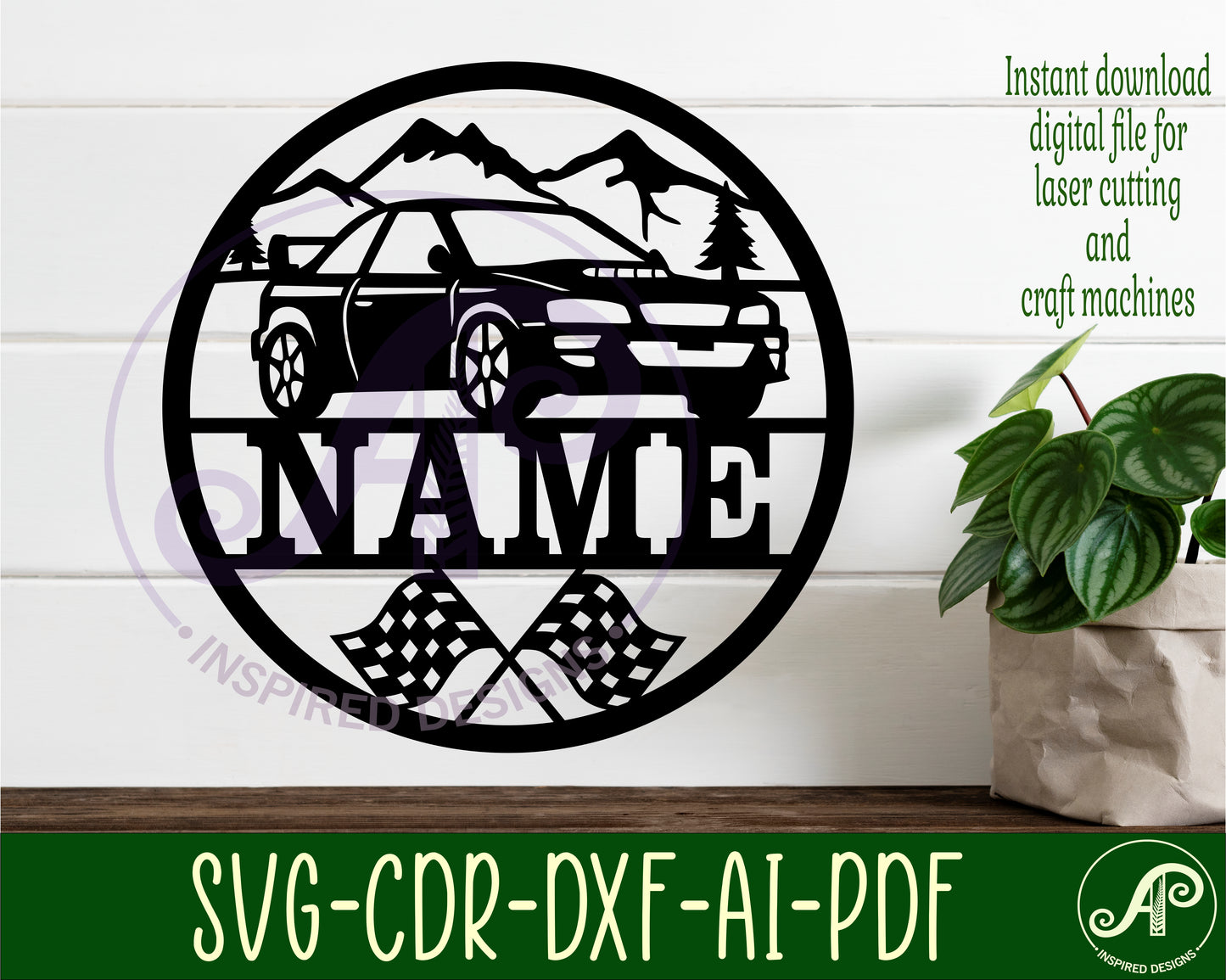 Rally name wall sign. SVG / DXF / AI / PDF / CDR