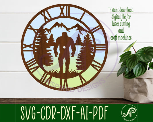 Bigfoot wall clock template designs