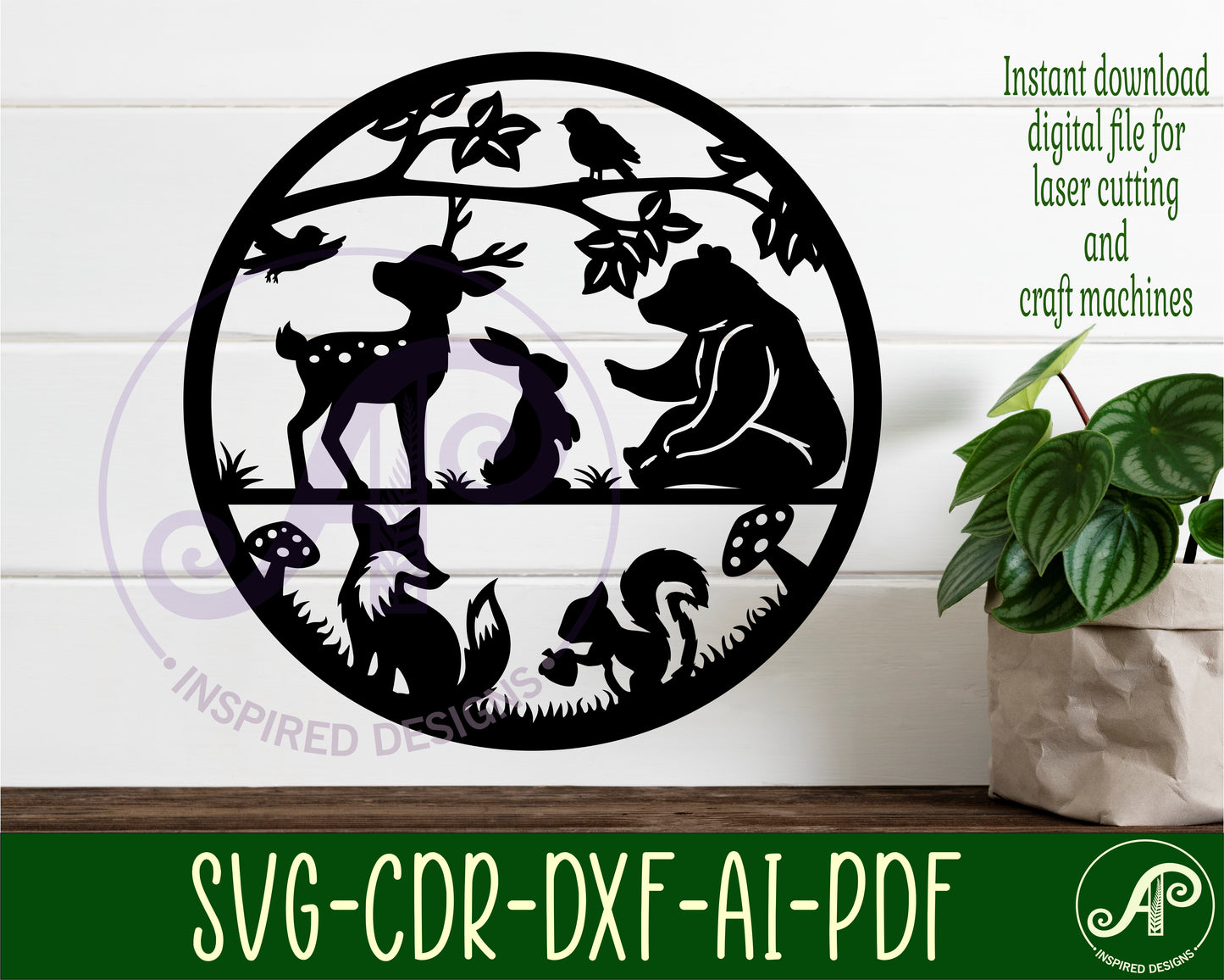 Woodland wall sign design SVG / DXF / AI / PDF / CDR