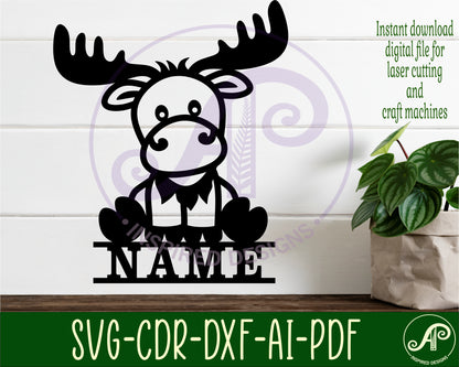 Moose shape name sign SVG / DXF / AI / PDF / CDR