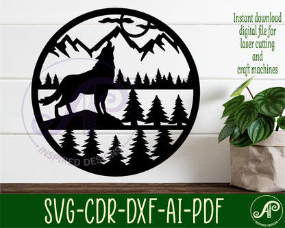 Wolf wall sign design SVG / DXF / AI / PDF / CDR